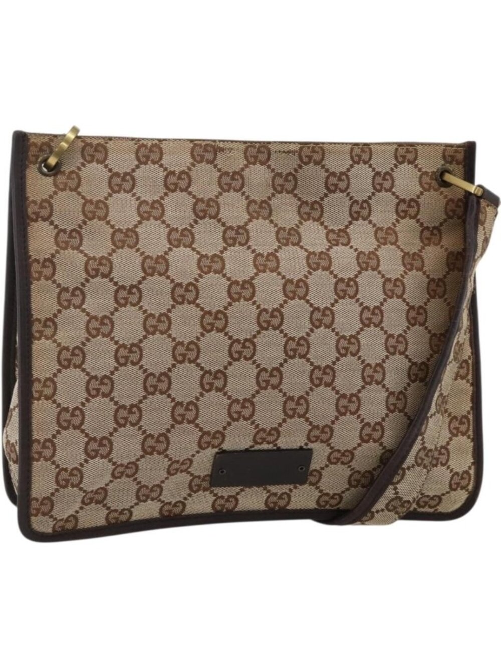 GUCCI GG Canvas Shoulder Bag Beige Gold 91762